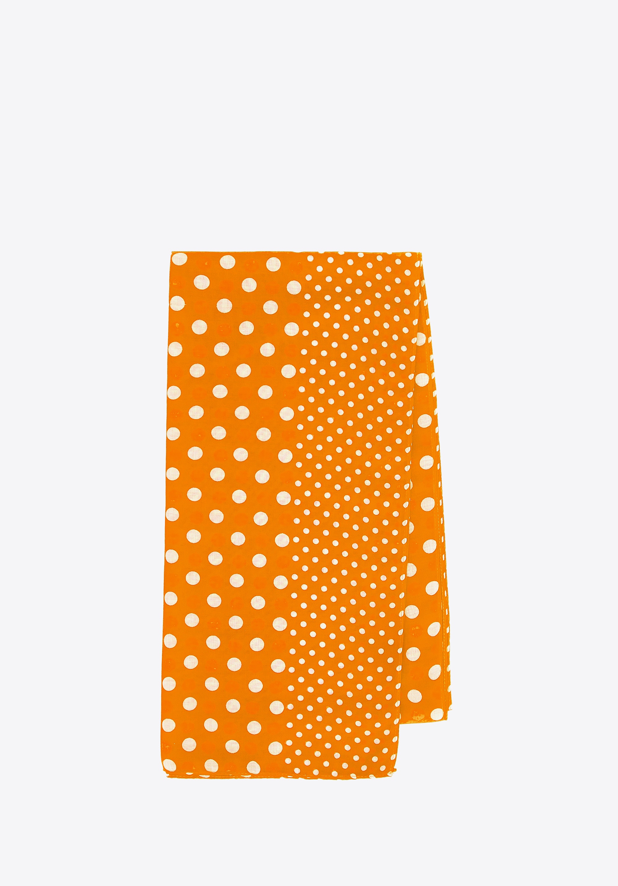 Damski szal w grochy i groszki pomarańczowo - biały