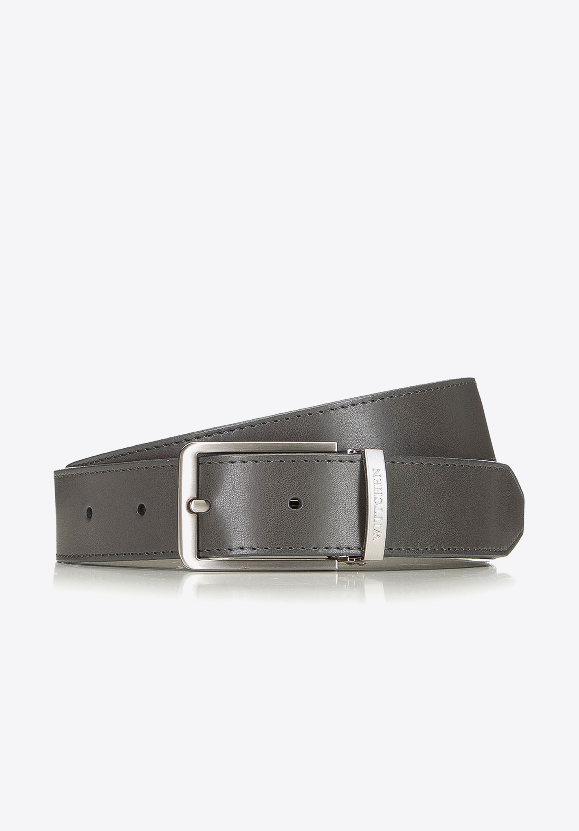 Męski pasek ze skóry z przeszyciami