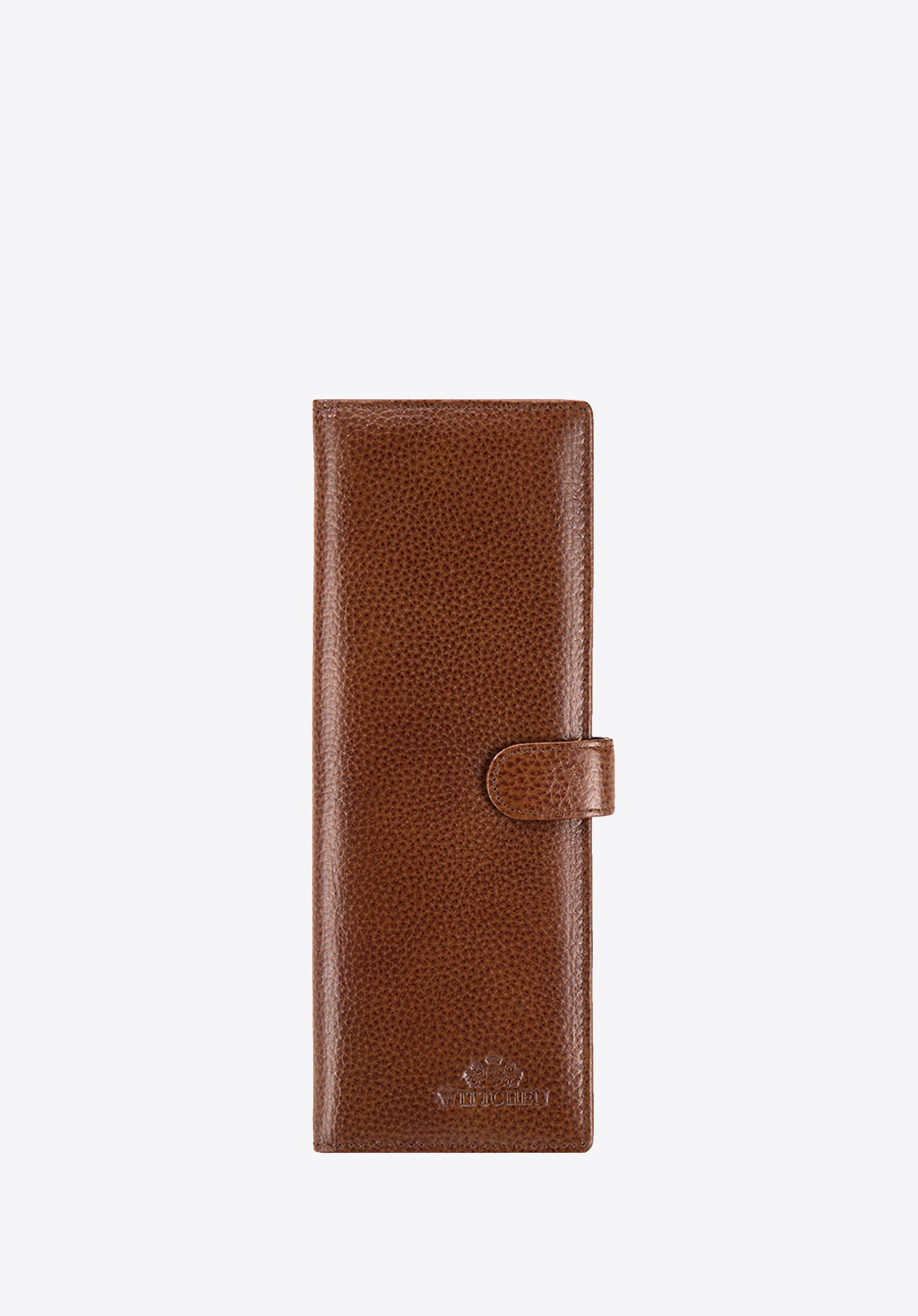 Damskie etui na wizytowki ze skóry licowej jasny brąz