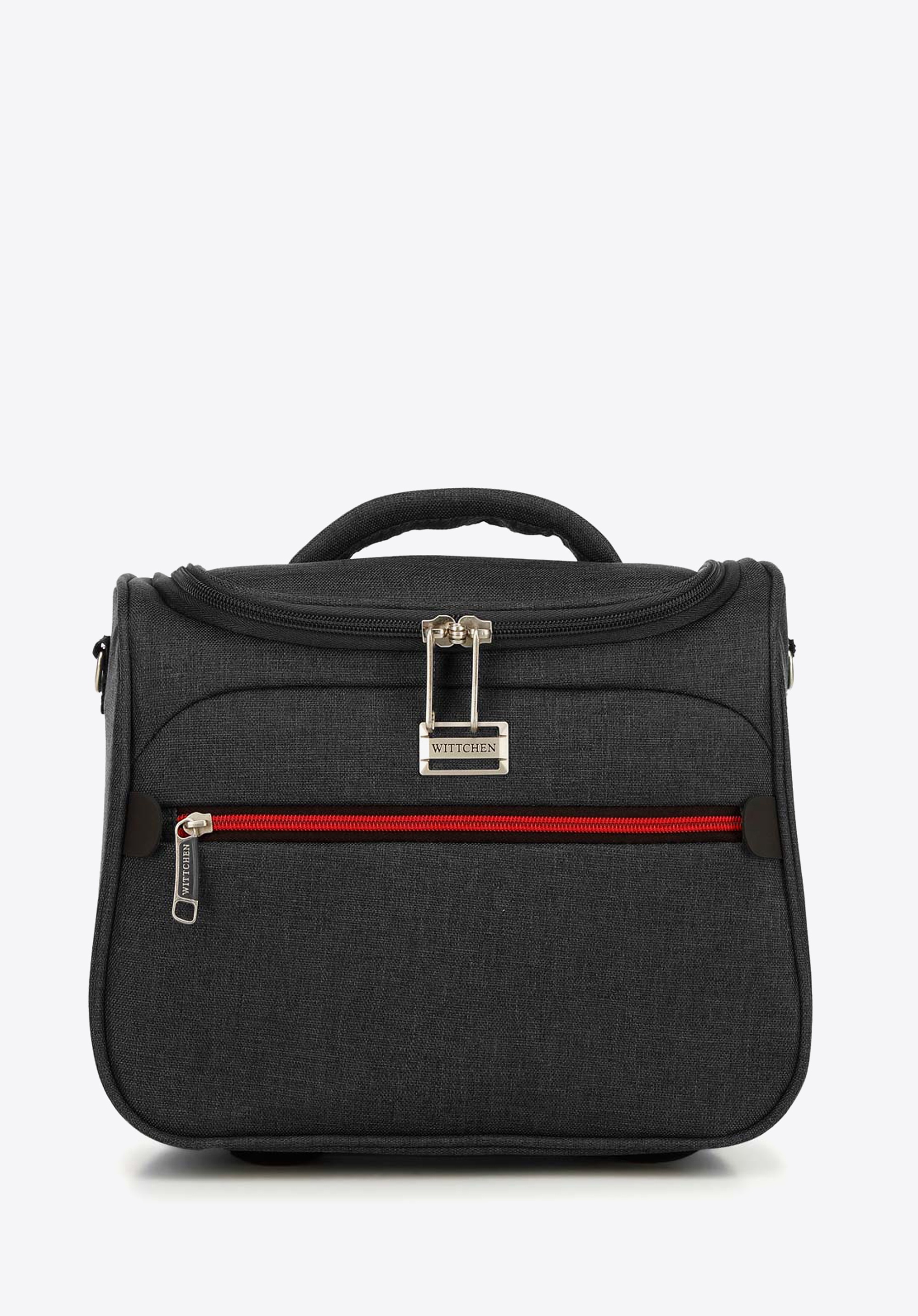 Kosmetyczka z kolorowym suwakiem grafitowa