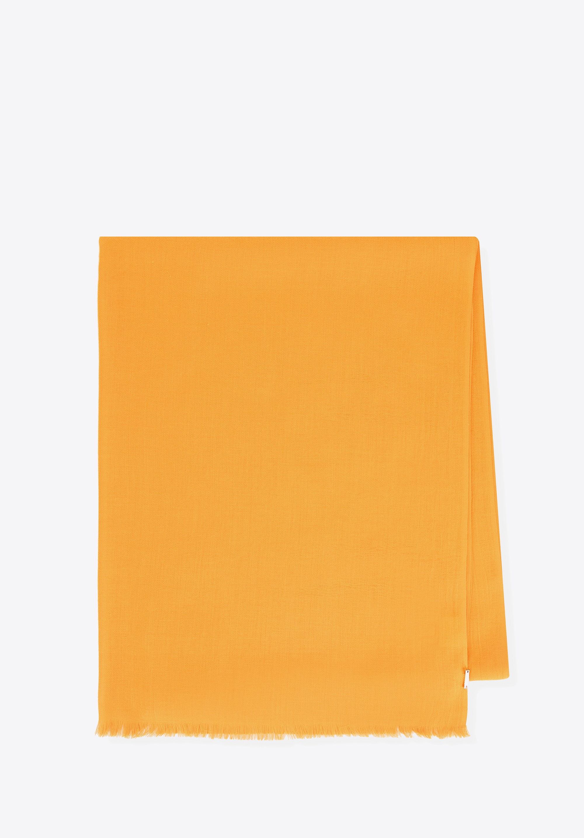 Damski szal elegancki z delikatnymi frędzlami miodowy