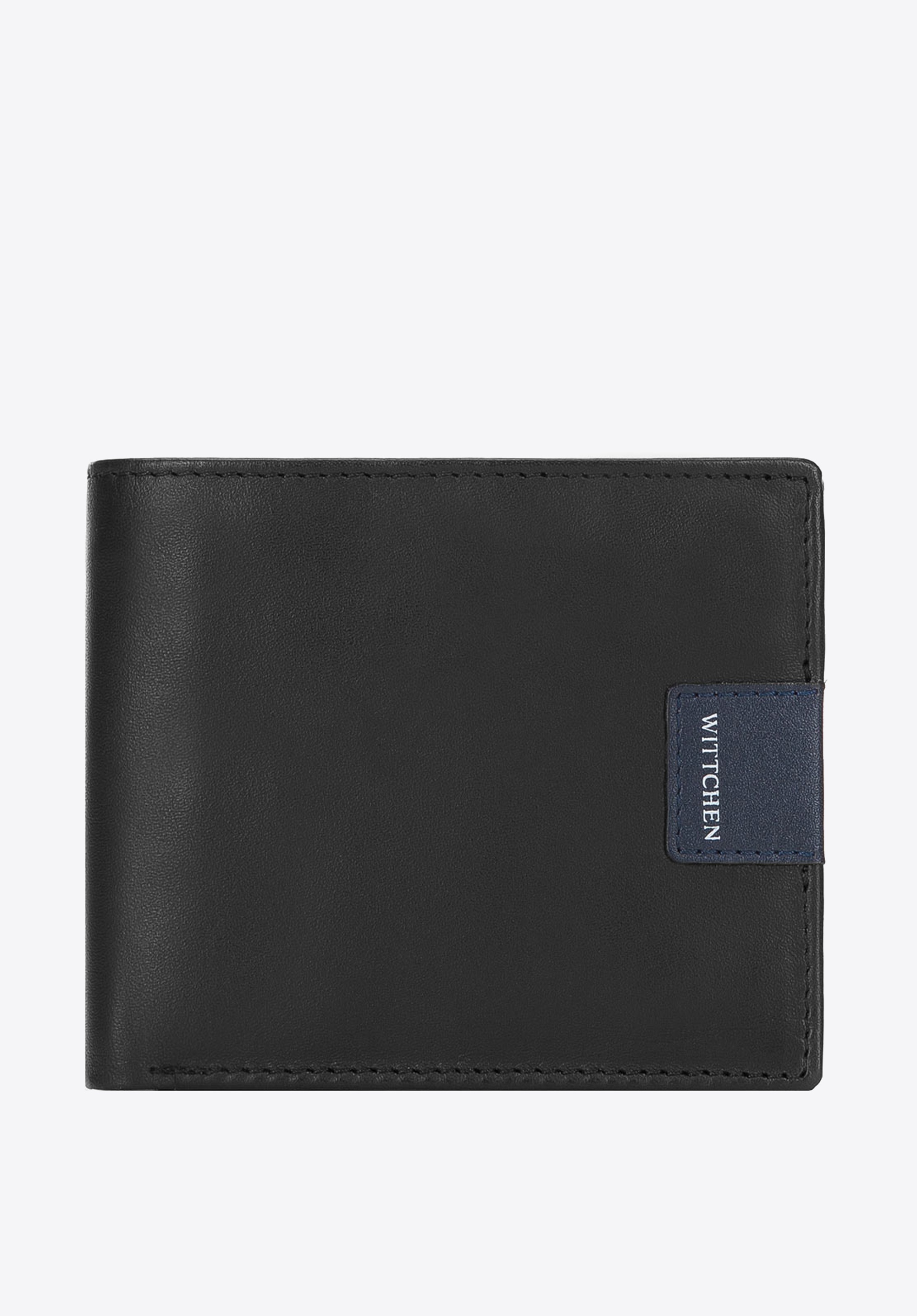 Portfel skórzany z naszywką z logo średni