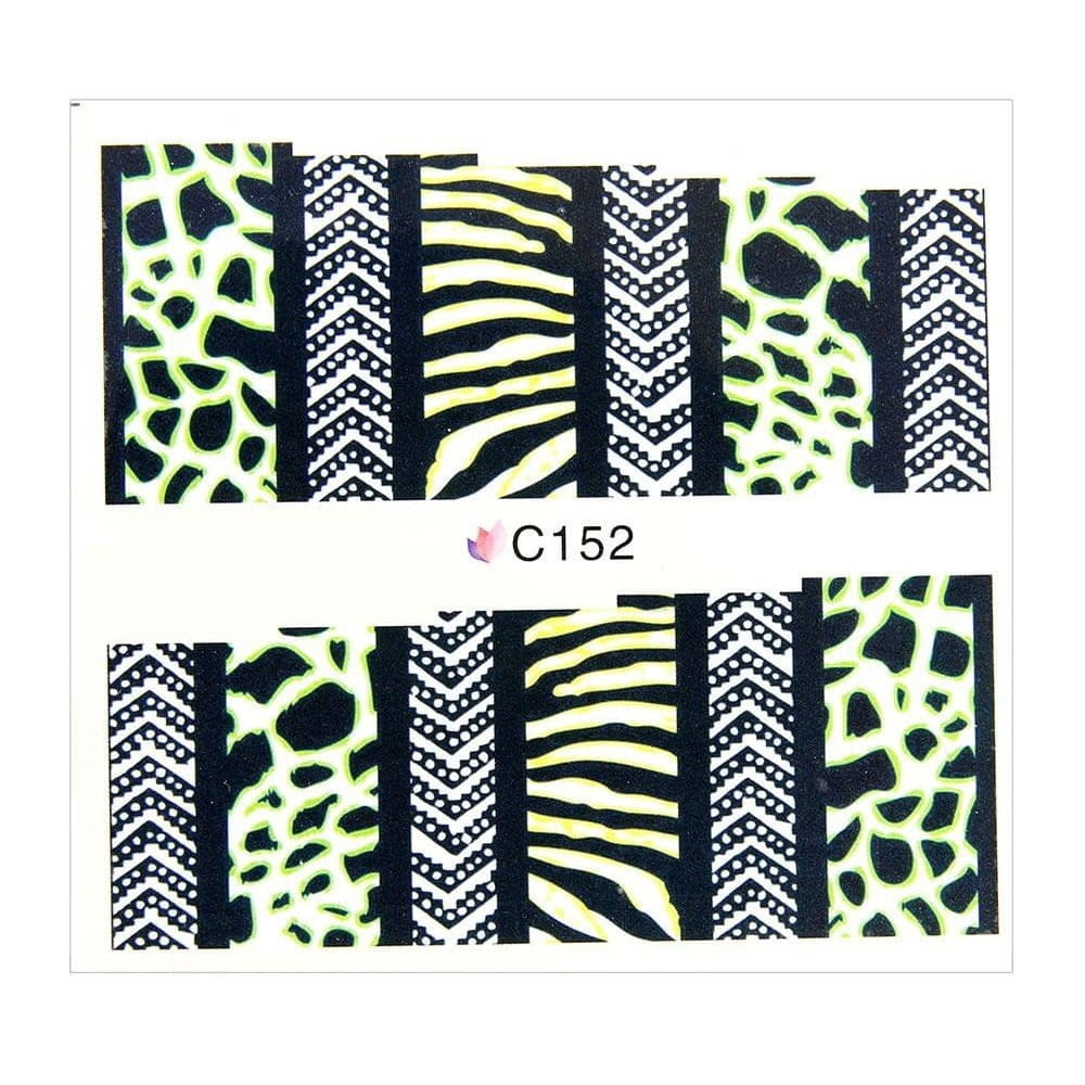 Naklejki wodne do paznokci arkusz 7 x 6,5 cm na 10 palców Nr c152