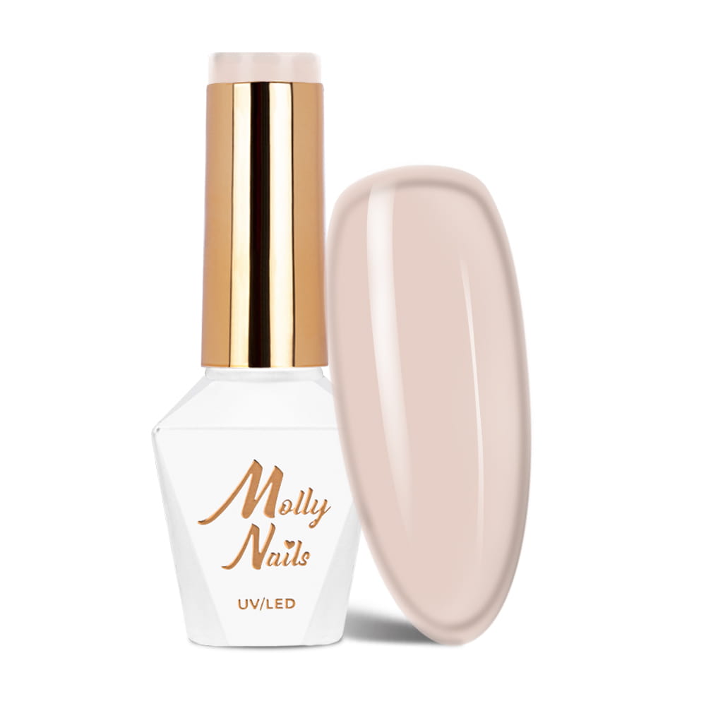 Lakier hybrydowy LED/UV Gel Polish Molly Nails French Manicure Nr 132 Delicate Brown HEMA/Di-HEMA Free 8g
