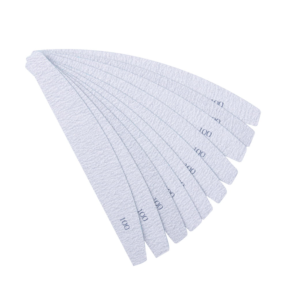 Nakładki ścierne zamienne do pilnika metalowego łódka półksiężyc (kolor zebra) gradacja 100 10 szt