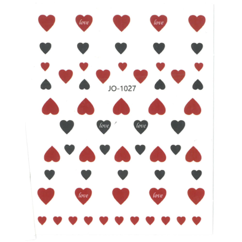 Naklejki do paznokci cienkie samoprzylepne serduszka JO-1027