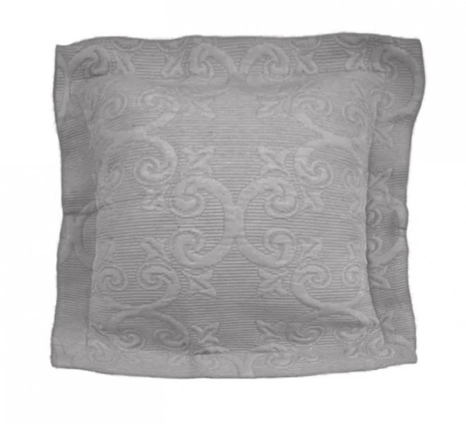 Poszewka żakardowa BAROK z ozdobną ramką 50x50 wz. popielaty