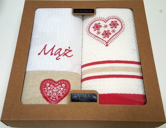 Komplet 2 ścierek kuchennych haftowanych 45x68 wz 12 mąż