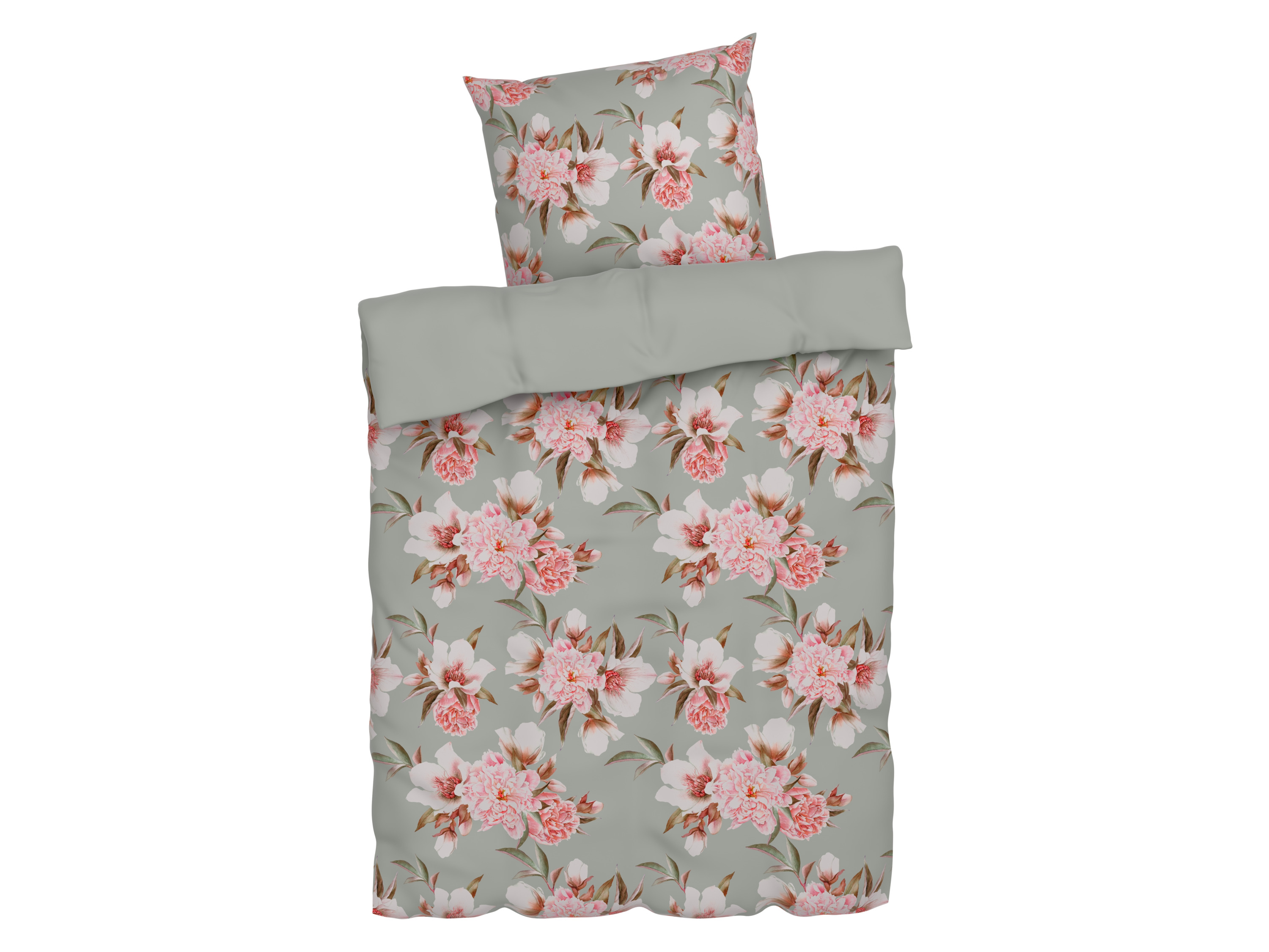 Livarno home Pościel satynowa z mikrofibry, 140 x 200 cm Kwiaty