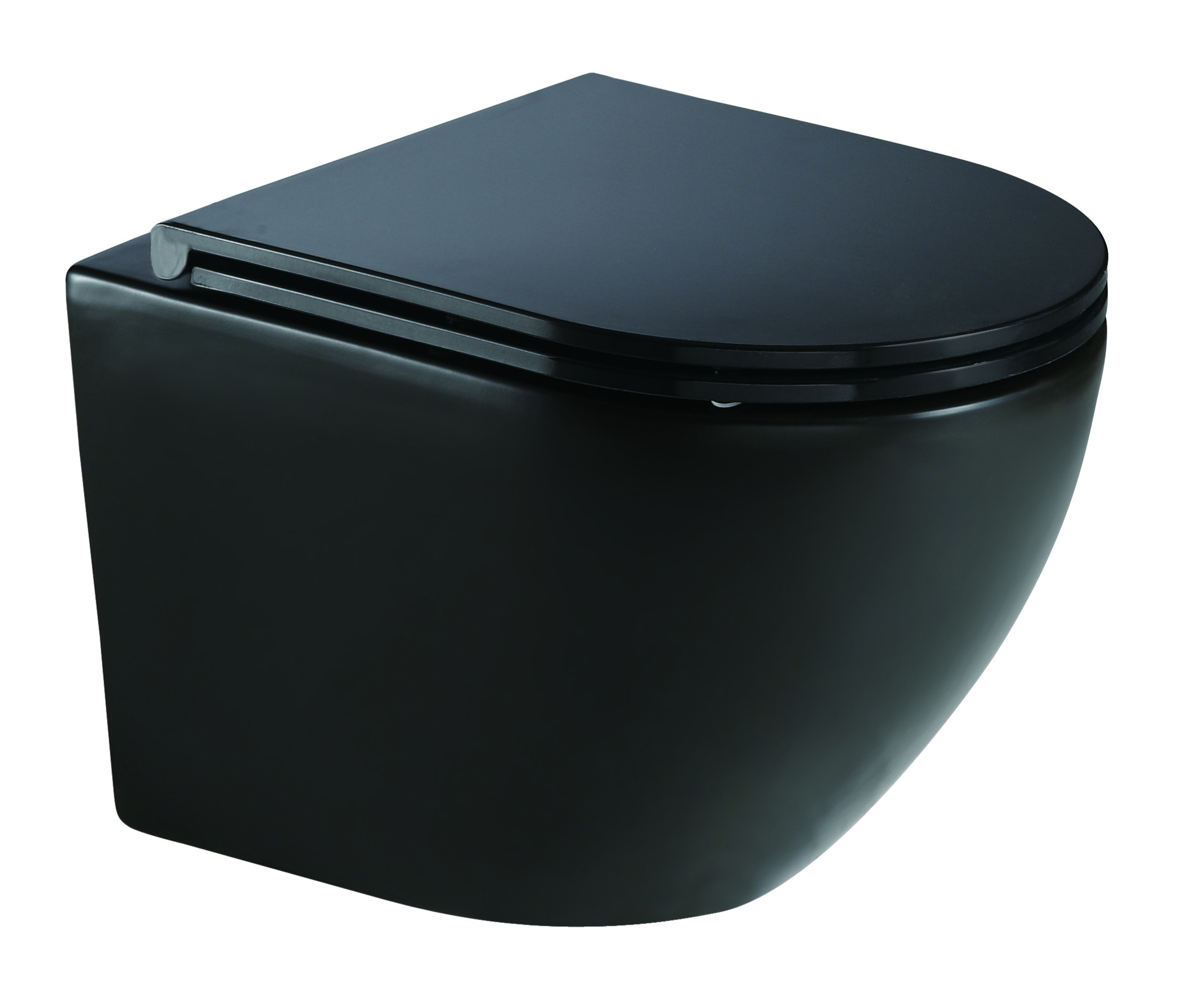 Darmowa Dostawa - Miska WC z deską wolnoopadającą wisząca bez kołnierza czarny mat Aquavea Polus POLUSC