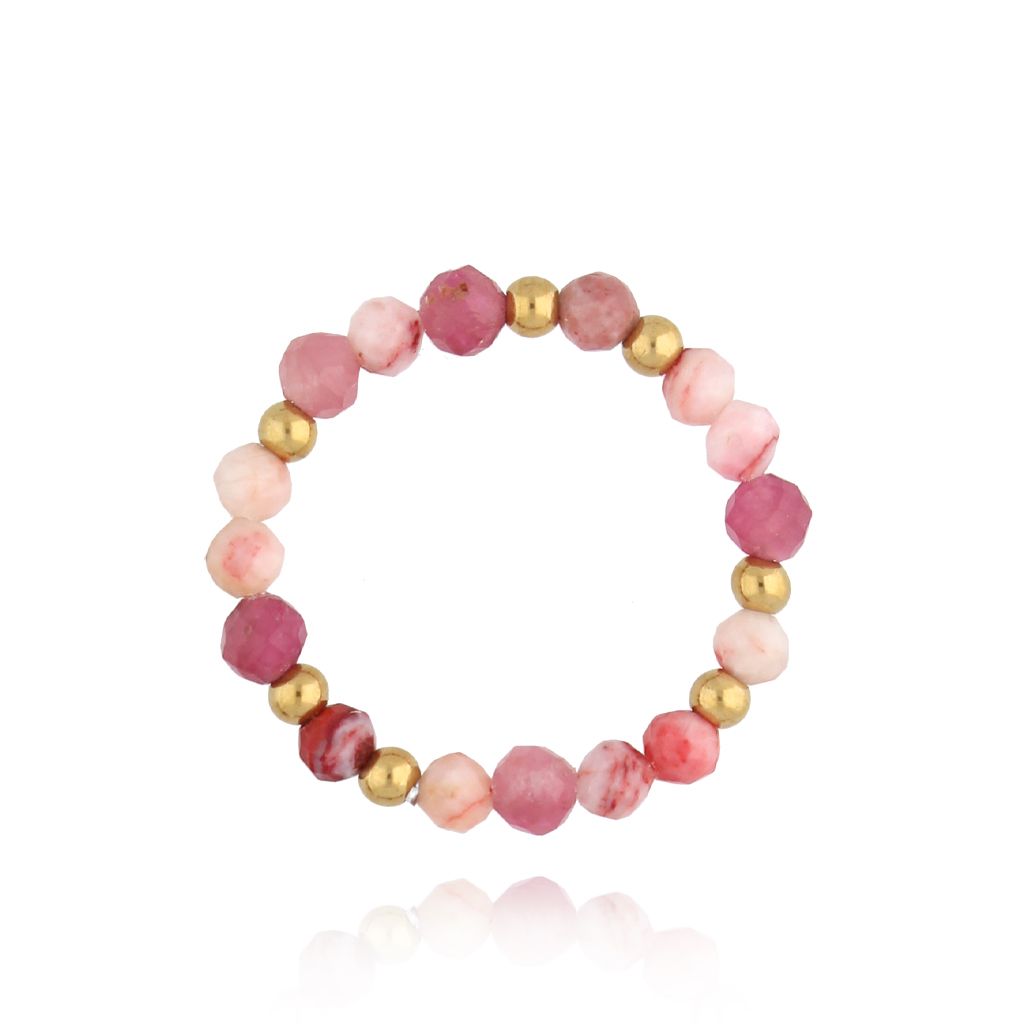 Pierścionek różowy z turmalinami Latifa PSC0502 - By Dziubeka