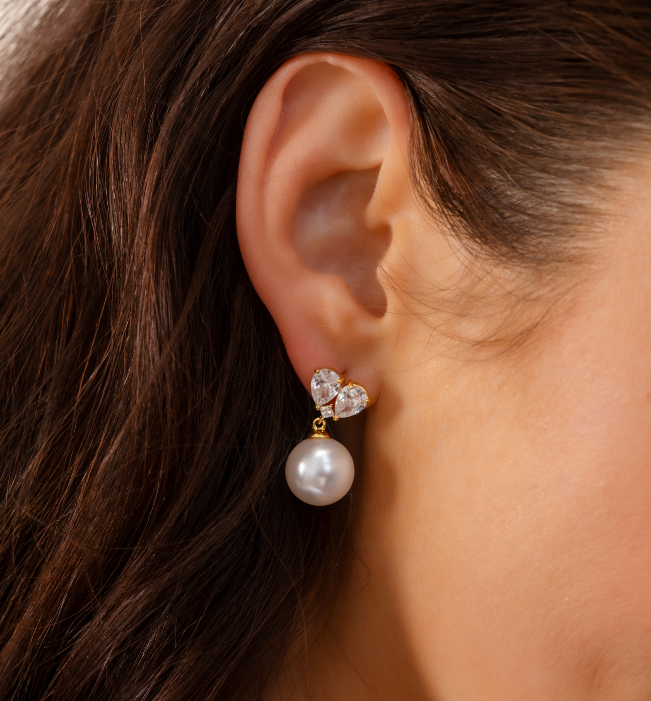 Kolczyki z perełkami i cyrkoniami - By Dziubeka