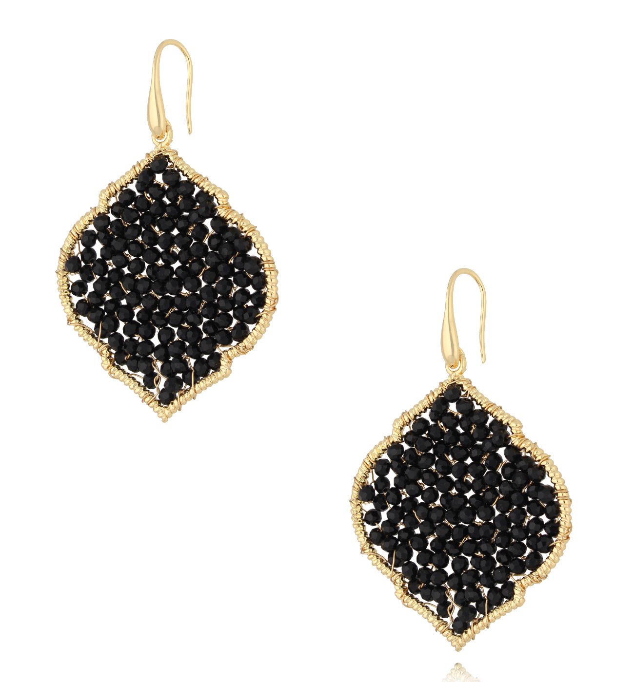 Kolczyki z czarnymi kryształkami KWE0205