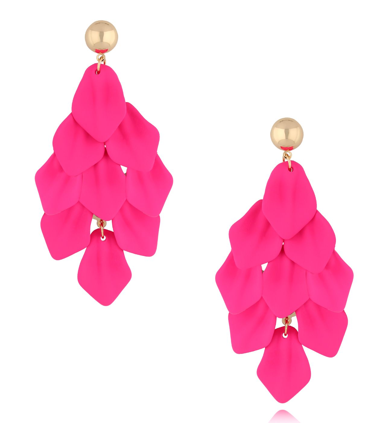 Kolczyki fuksjowe z płatkami Arapiraca KFF0150