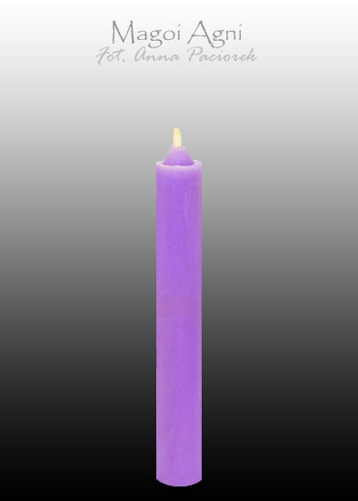 Świeca z wosku 9x1,2cm - fioletowa (5 sztuk)