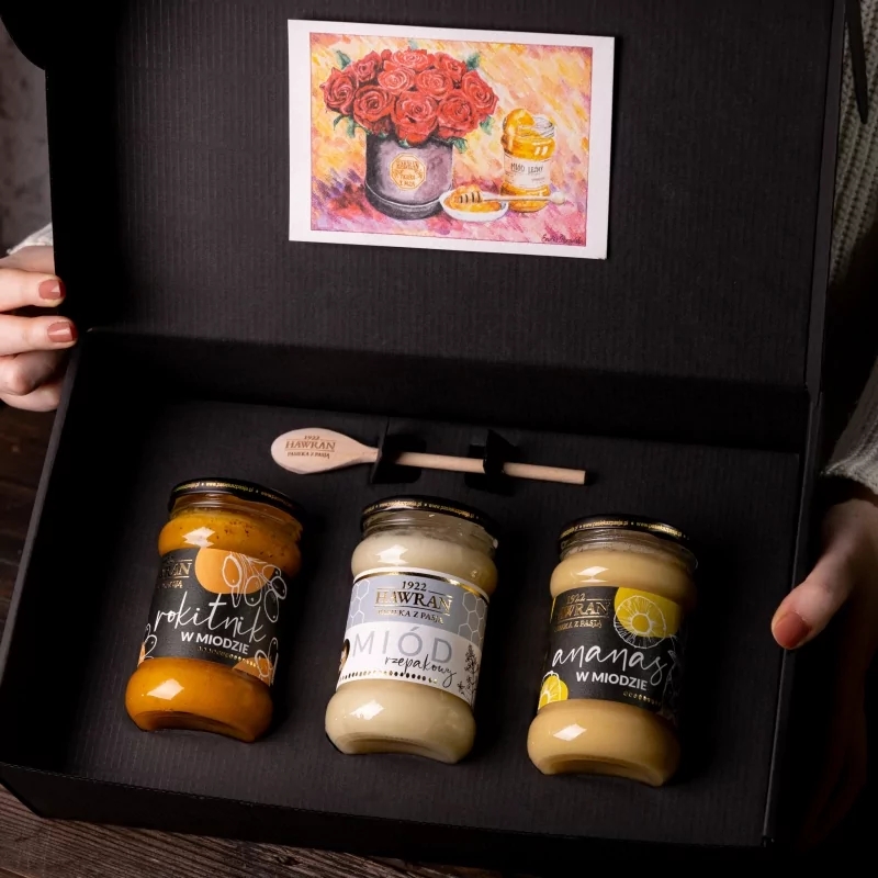 Box premium na 3 miody - Pasieka z Pasją Hawran