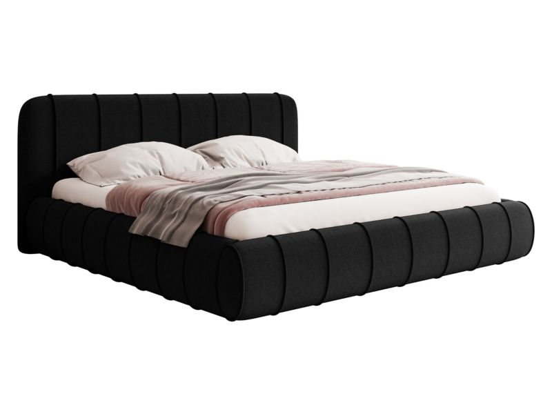 Łóżko tapicerowane MIRJAN 24 Slim XI 180x200 czarny + ślizgi 1 szt.