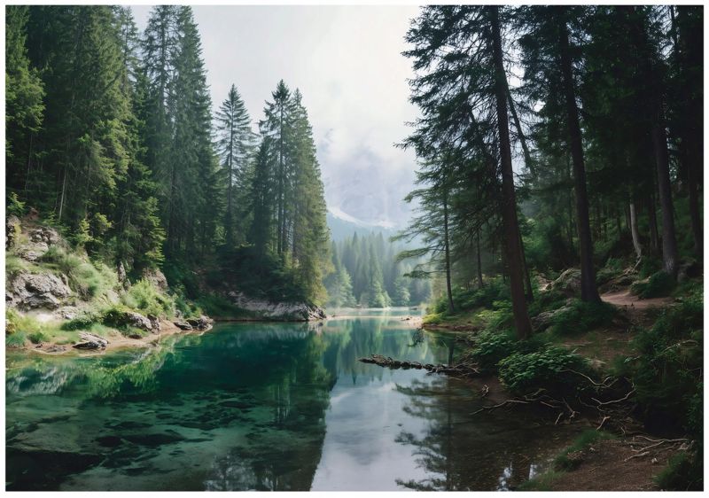 Fototapeta WALLARENA Do Sypialni Salonu Na Flizelinie Las Natura Drzewa Zielony 350x250 cm 16038VX7 1 szt.