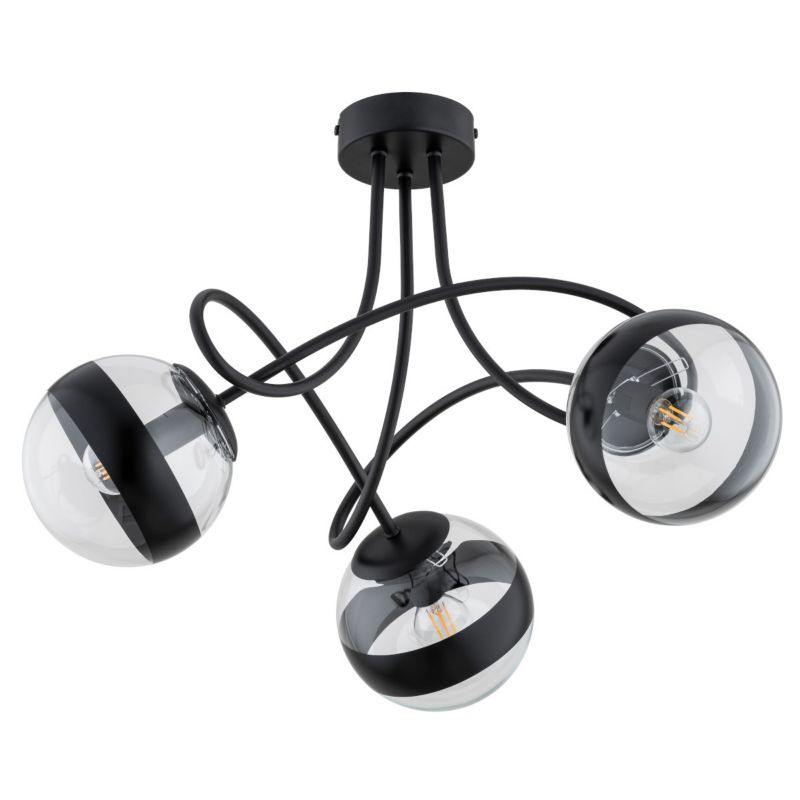 Lampa sufitowa Alfa KARO czarno-przezroczysty 3xE14x10W wym:38x58x58cm IP20 -1 szt.