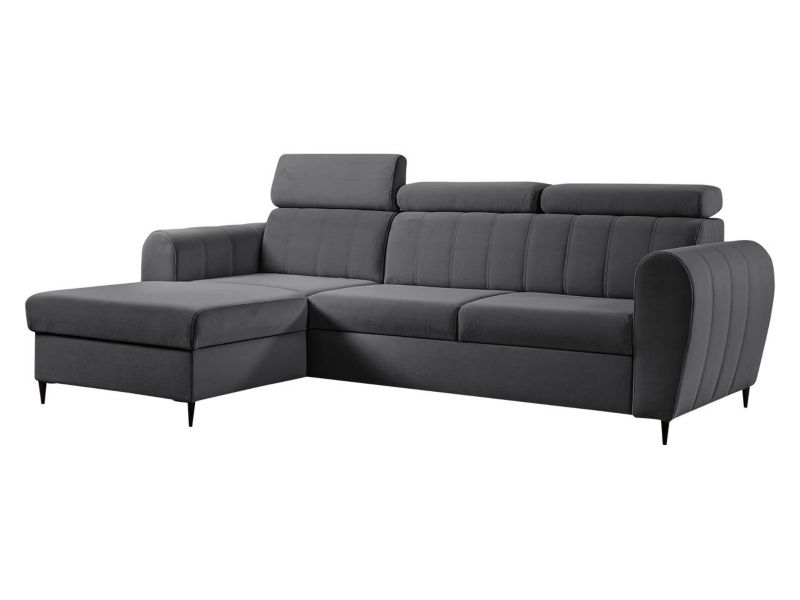 Narożnik z funkcją spania MIRJAN 24 Forio Mini lewy stalowy szary 1 szt.