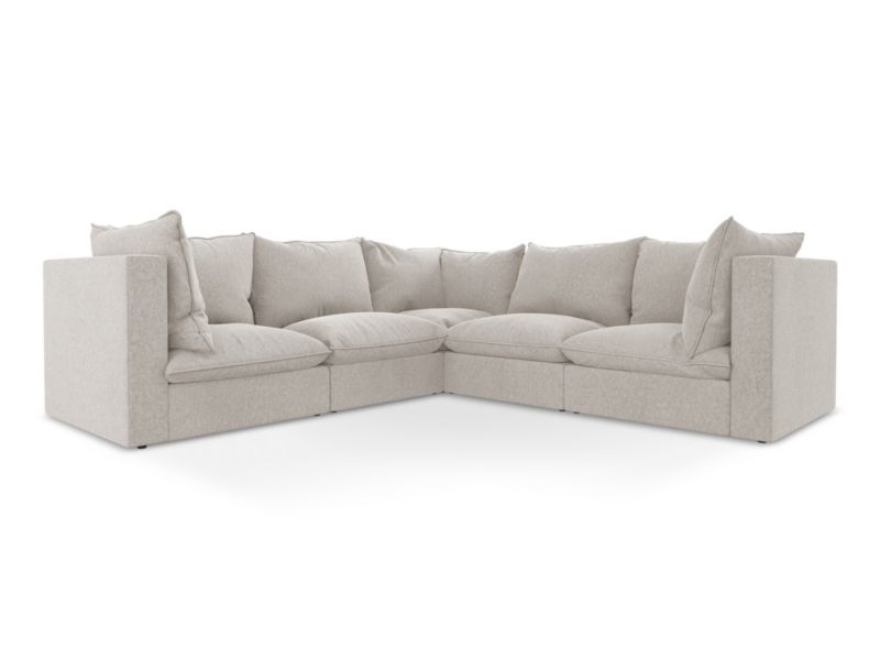 Modułowy narożnik LaMiaSofa RAVENNA z tkaniny welwetowej 255x255 cm jasny beż 1 szt.