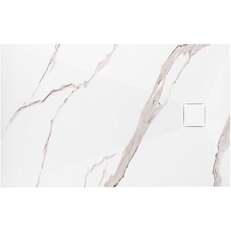 Brodzik Prysznicowy Rea Magnum Carrara 80X100 Biały 1 Szt