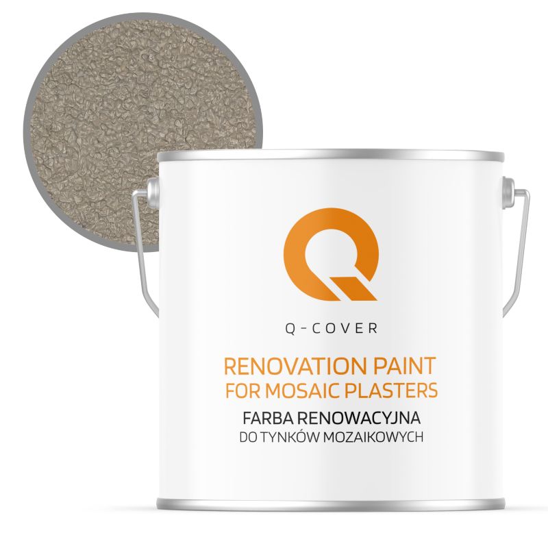 Farba Renowacyjna dla Tynku Mozaikowego Q-Cover Szary Beżowy RAL7032 5L