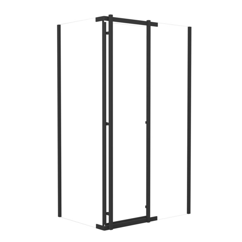 Kabina prysznicowa Durasan Titanium Open Black 100x80x200 prostokątna, czarny mat, 6 mm, easy clean 1 szt.