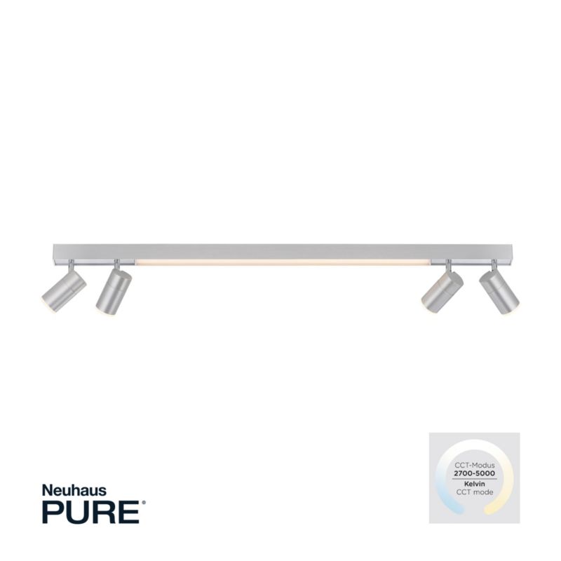 Lampa sufitowa Paul Neuhaus Pure-Lines aluminiowa wym: 15,5 x 120 x 19 cm wbudowany LED 32W 1 szt.