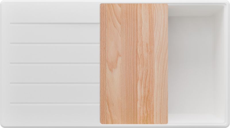 Zlewozmywak Kopenhaga PRIMAGRAN Nablatowy 90x50cm do szafki od 60cm, Biały + Syfon + Deska, S719, 1 szt.