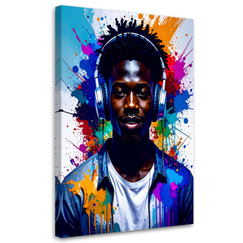 Obraz dla nastolatka Feeby DJ Muzyka Słuchawki Chłopak 80x120cm 1szt