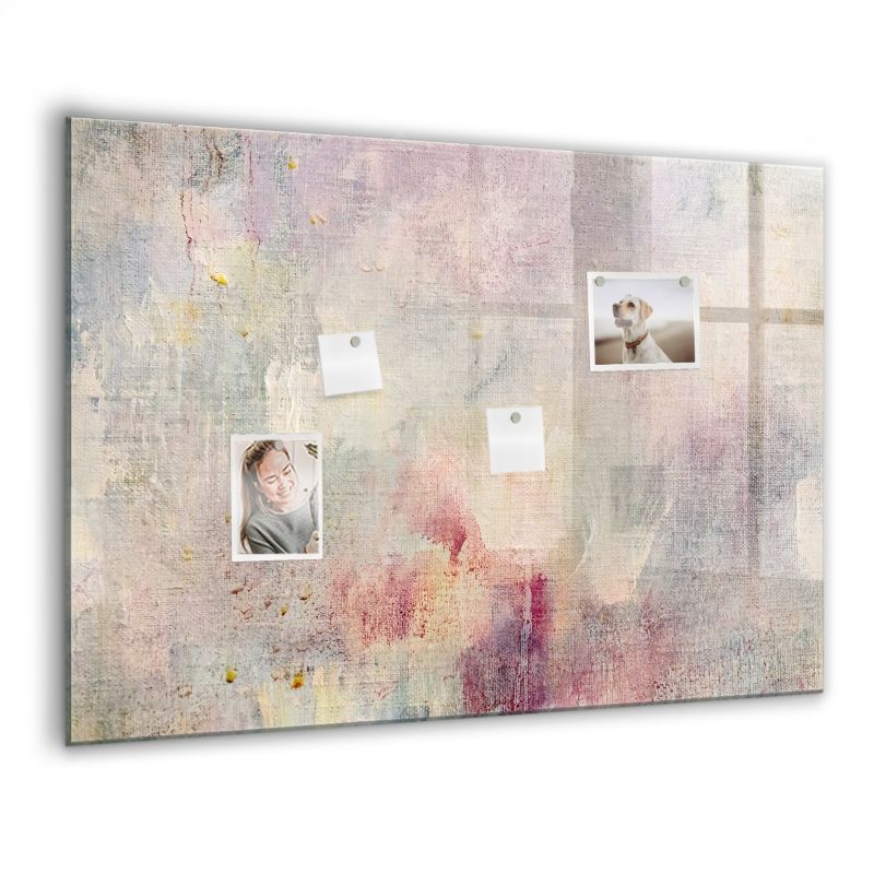 Szklana tablica magnetyczna Wallfluent 100x70 cm Malowana abstrakcja Czarny marker 1 szt.