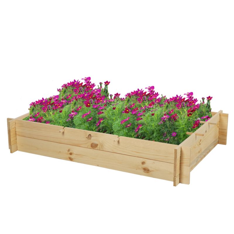 Skrzynia ogrodowa MODO24 podwyższona do uprawy warzyw i ziół 80 x 116 cm naturalna 1 szt.