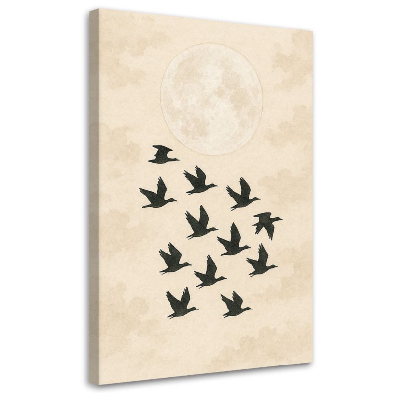 Obraz Japandi Feeby Latające Ptaki Minimalizm Beżowy 40x60cm 1szt