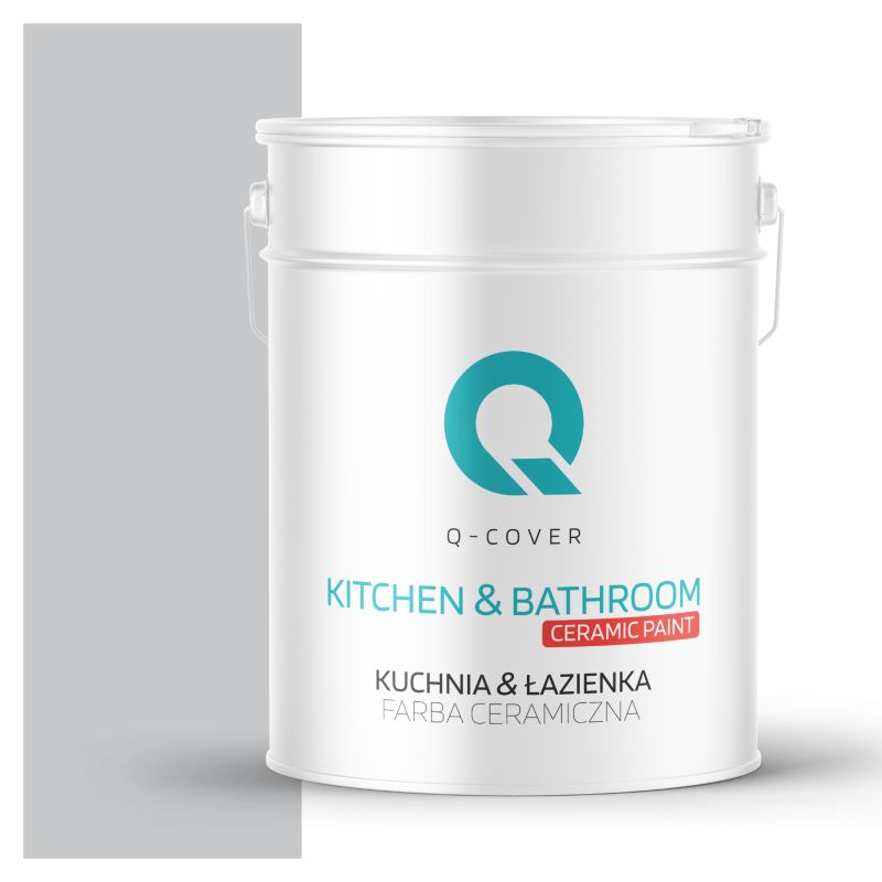 Farba Ceramiczna Kuchnia & Łazienka Q-Cover Szary jasny H1061 Głęboki Mat 10L