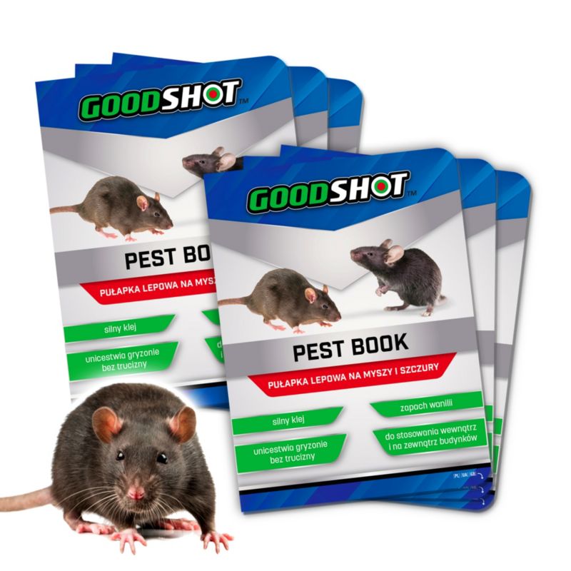 Lep na szczury i myszy GOODSHOT PestBook 31,5x21x1cm 6 szt.