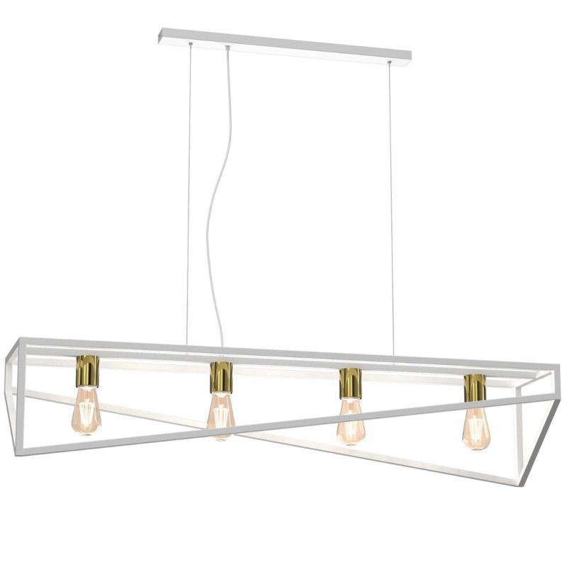 Lampa wisząca Luminex Gote 2268 biały mat-złoty połysk industrialna 4xE27 x 15W 1 szt.