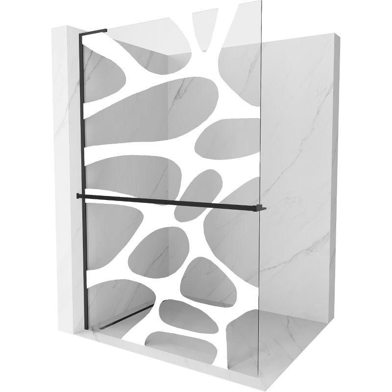 Ścianka prysznicowa Mexen Kioto+ L biały wzór/czarna 70x200 cm 800-070-123-70-97 1 szt.