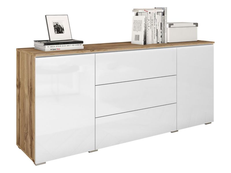 Komoda MIRJAN 24 Vera 150 wotan / biały połysk 1 szt.