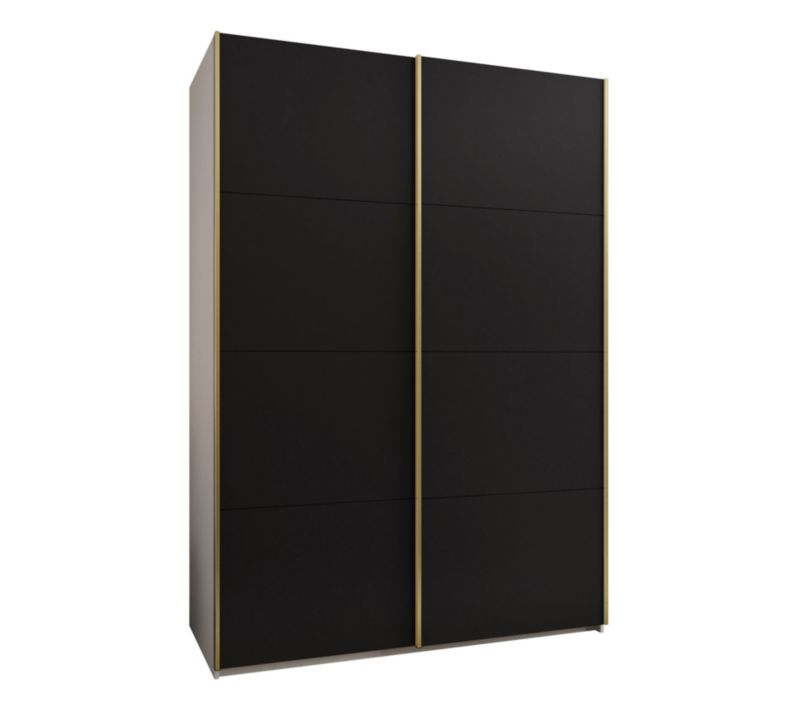 Szafa przesuwna Abiks LUX wysoka szer.170cm biały/czarny/złoty 1szt.