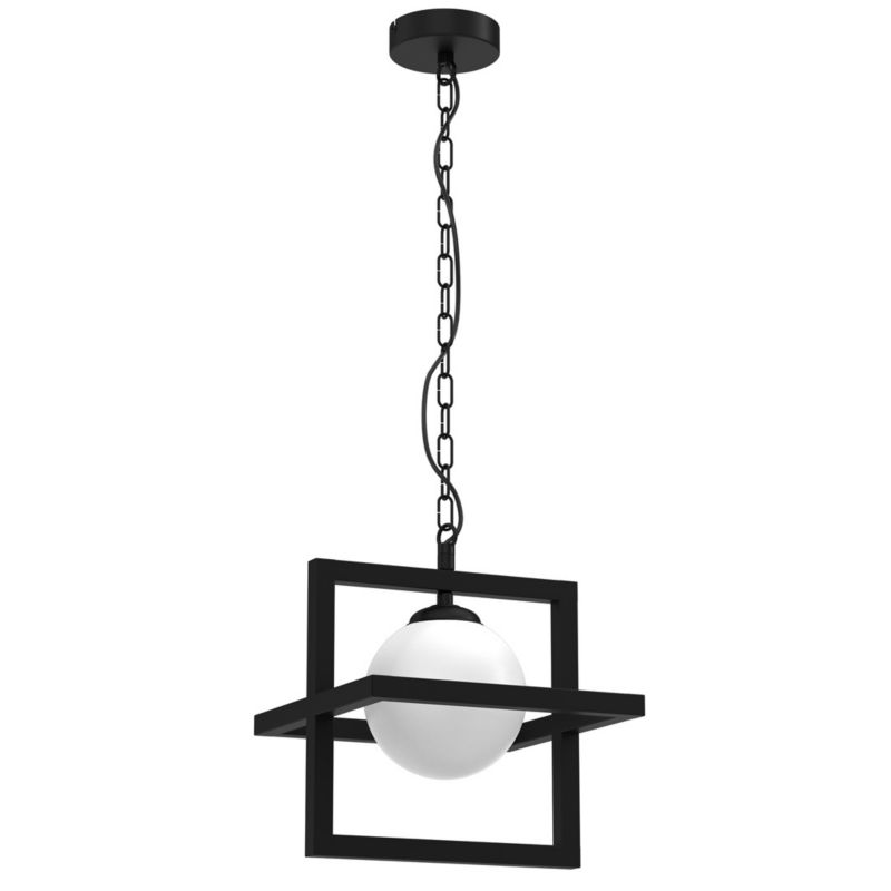 Lampa wisząca Milagro Diego 5682 czarno-biała szerokość 25 cm 1xE14 x 40W 1 szt.