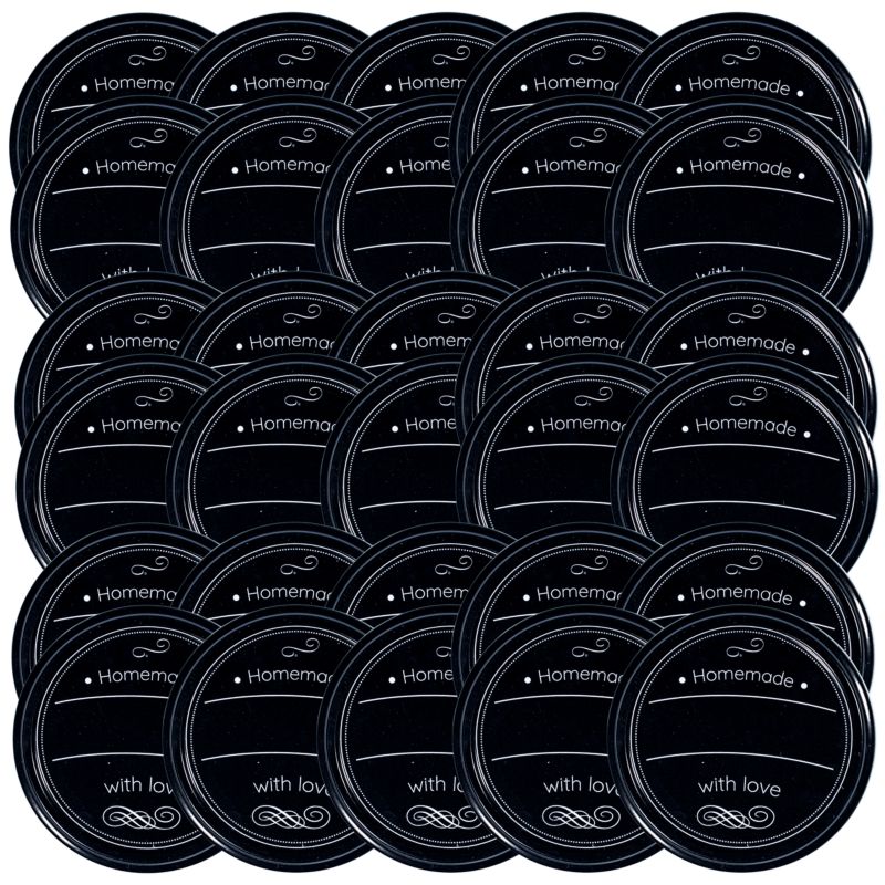 Pokrywki MODO24 wzór homemade czarna dekielki zakrętki nakrętki wieczka wieka 82mm 30 szt