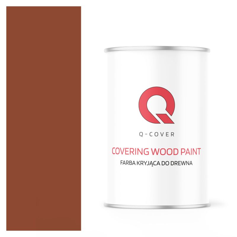 Farba Kryjąca do Drewna Q-Cover Ceglasty RAL8004 Satyna 1L