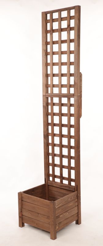 Pergola drewniana MODO24 wysoka z donicą na nogach 190x40x40 cm impregnacja brązowa 1 szt.