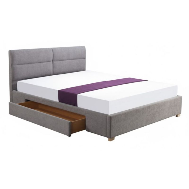 Łóżko Halmar MERIDA 160x200 szare z szufladą 1 szt