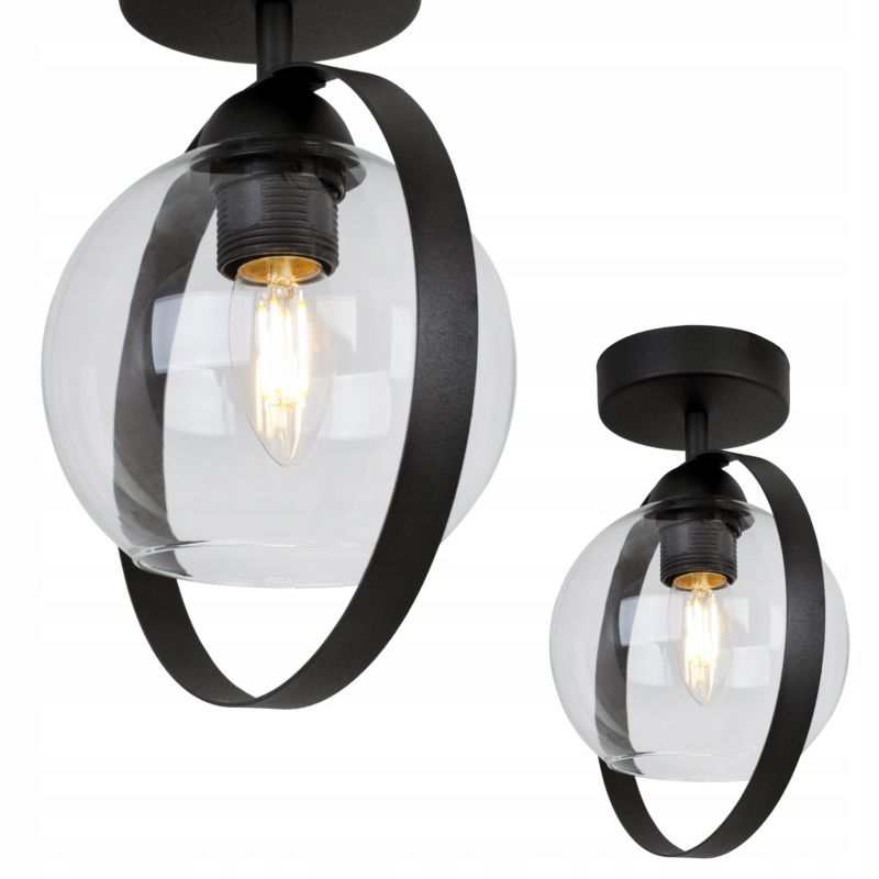 Lampa sufitowa wisząca Light Home LH Haga Ring 1x E27 60W szkło bezbarwny 1szt.