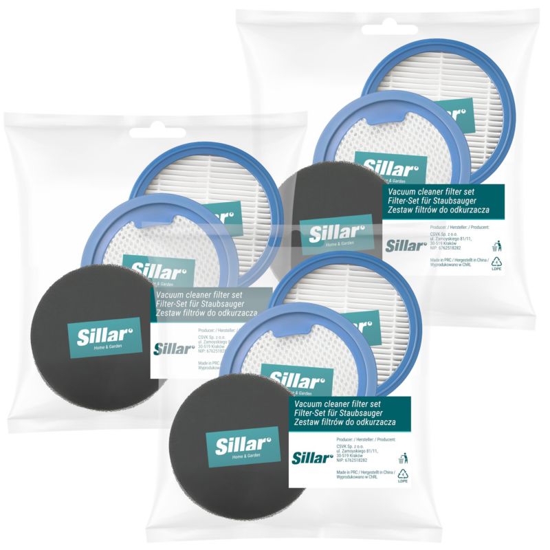 Filtr do odkurzacza, Sillar, zmywalne, HEPA, wstępny, zamienniki do AEG Electrolux UltimateHome 700, zestaw, 6szt