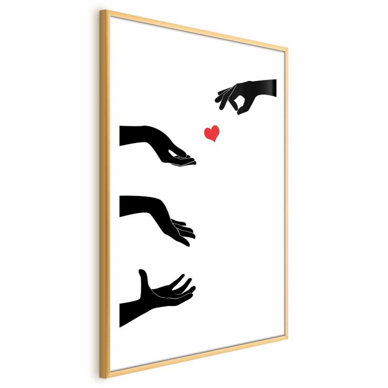 Plakat Artgeist Pstryczek 60x90 cm z ramą złotą 1 szt