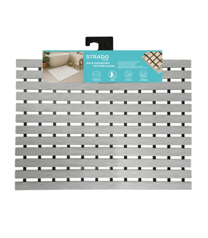 Mata Strado łazienkowa antypoślizgowa do łazienki szara do wanny pod prysznic 43x61cm 1szt