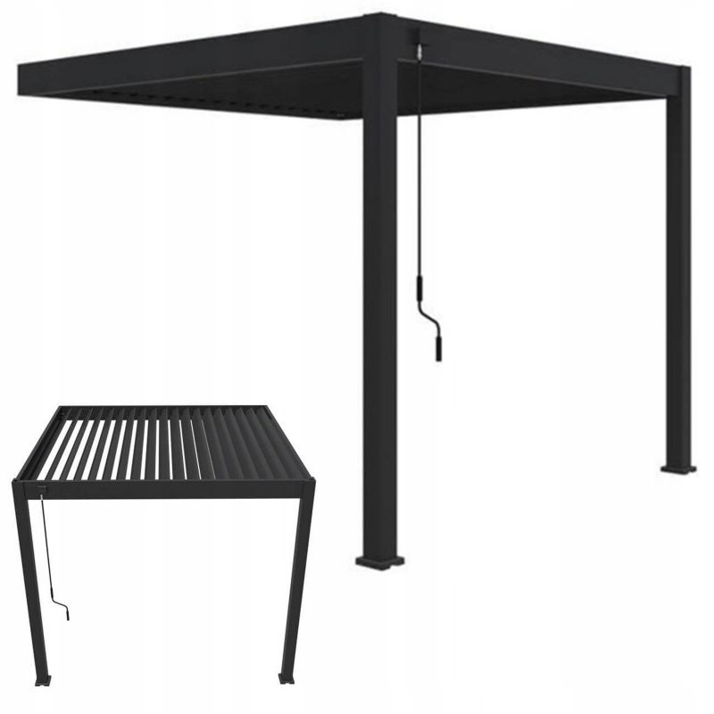 Pergola Ogrodowa Gutroof Przyścienna Na Taras Elegance Wall 3x3 Antracyt Pawilon 1 szt